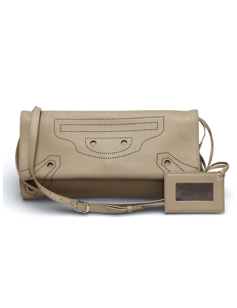 Sac Baleenciaga cuir grainé taupe