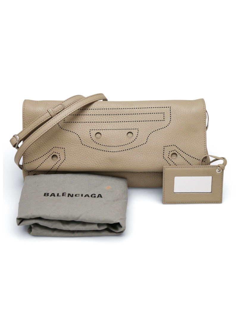 Sac Baleenciaga cuir grainé taupe
