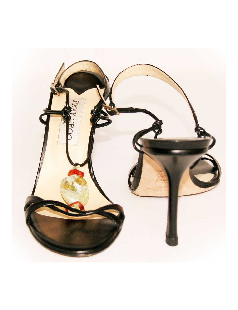 Sandales hautes JIMMY CHOO en verni noir  T38