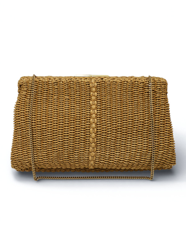 Pochette Saint Laurent cordage marron