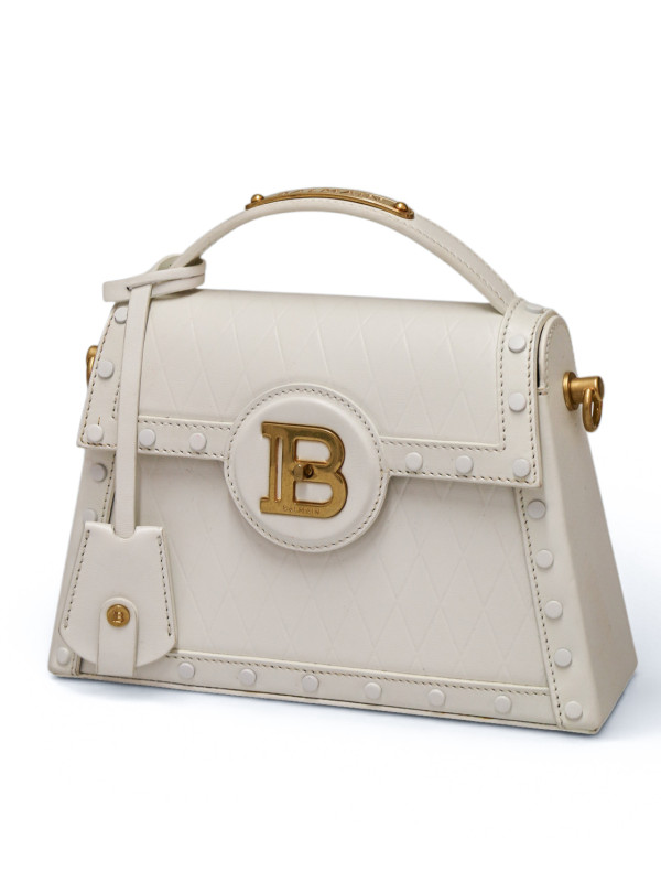 Mini sac Balmain cuir blanc