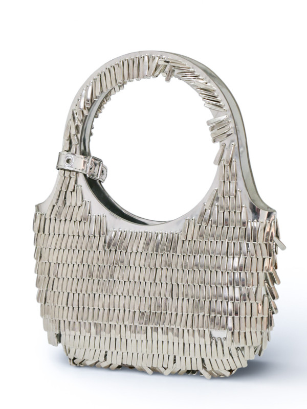 Mini sac Courrèges argent