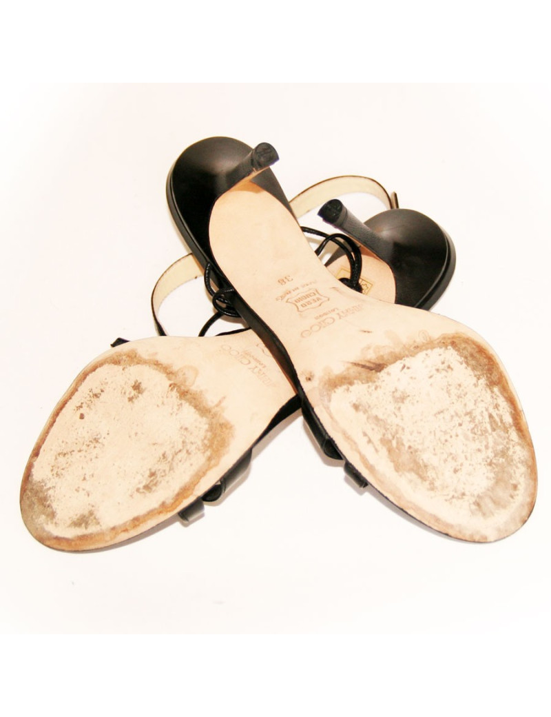 Sandales hautes JIMMY CHOO en verni noir  T38