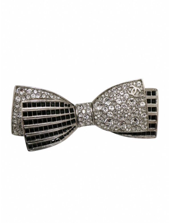 Broche Chanel noeud argent