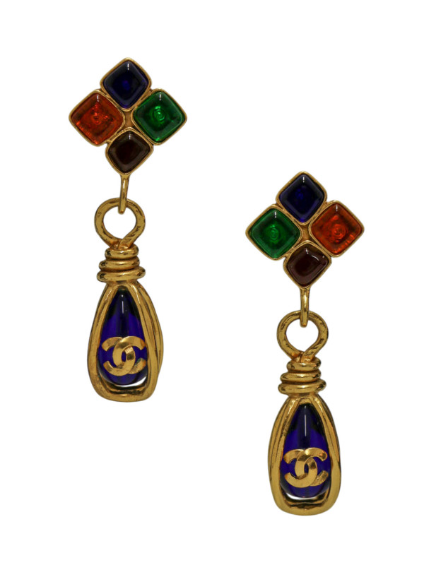 Chanel Spring 1995 molten glass earrings
