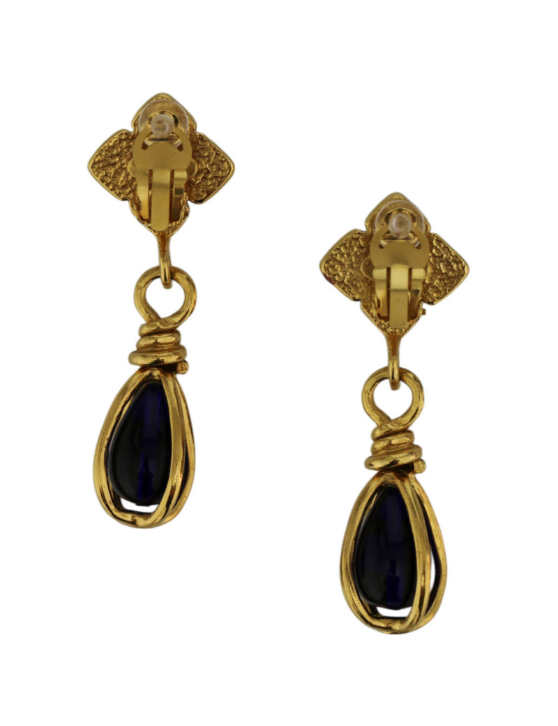 Boucles d'oreilles pâte de verre Chanel printemps 1995