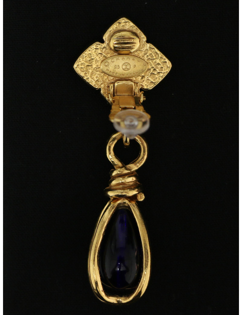 Boucles d'oreilles pâte de verre Chanel printemps 1995