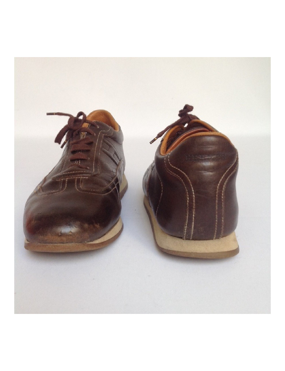 Basket en cuir marron HERMES T43,5