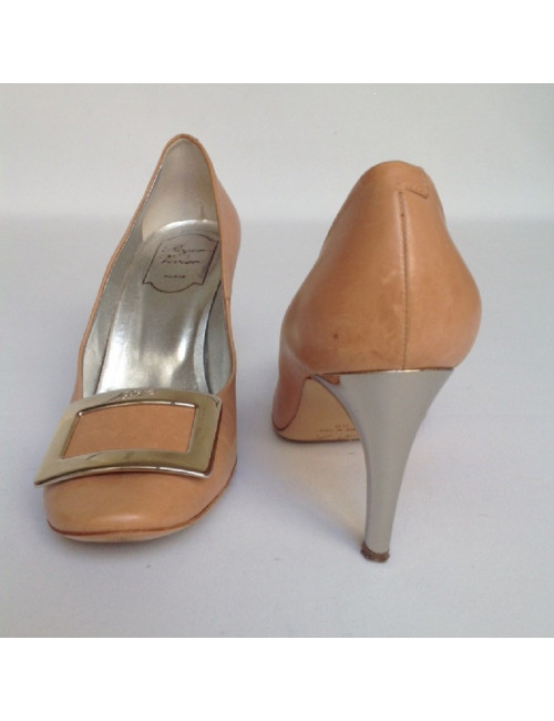 Escarpins couleur pèche ROGER VIVIER T38