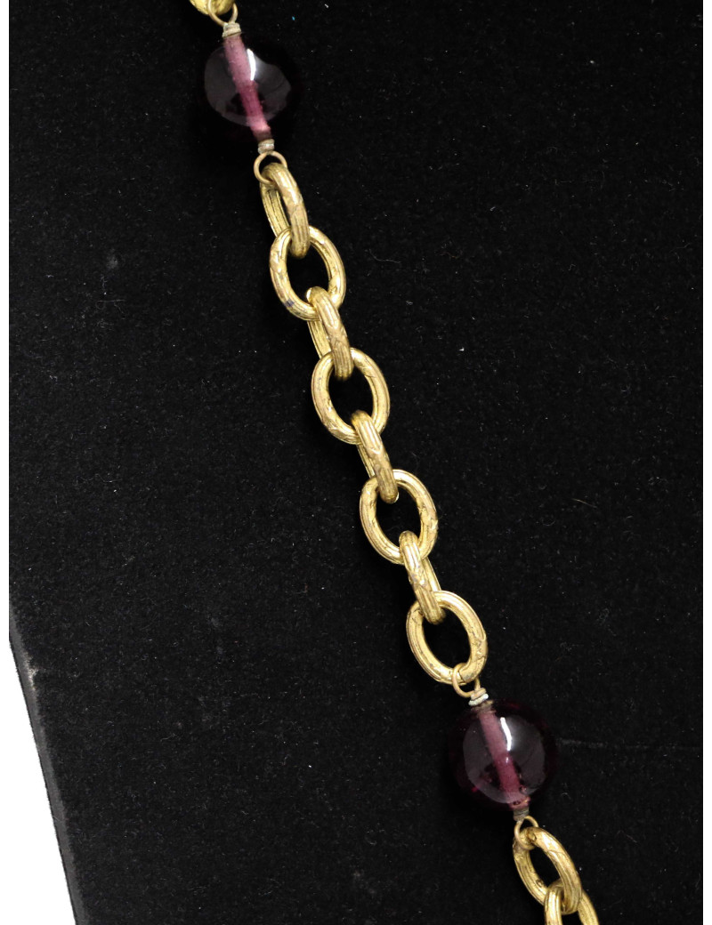 Collier Croix en pâte de verre Chanel