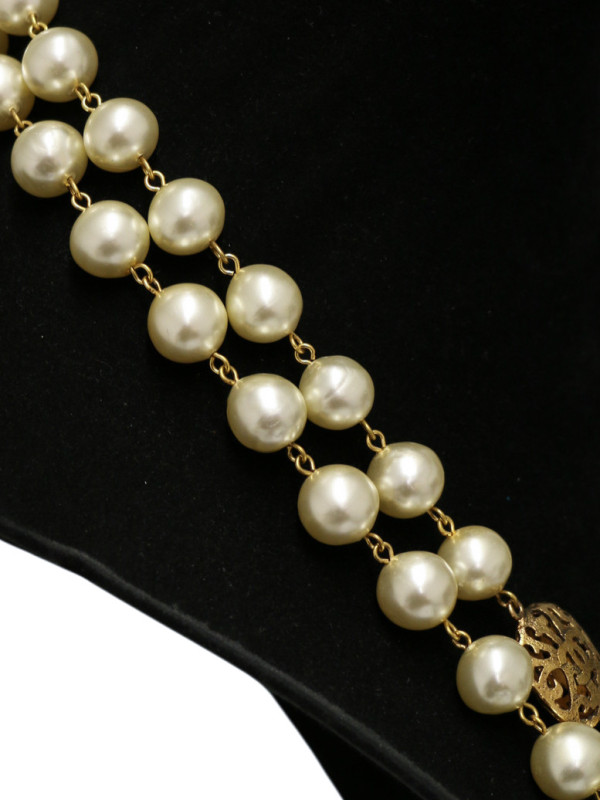 Sautoir Chanel couture perles pâte de verre