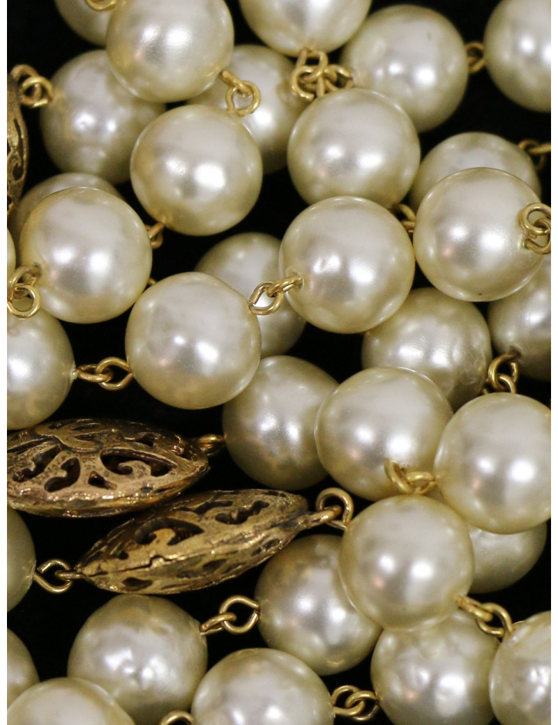Sautoir Chanel couture perles pâte de verre