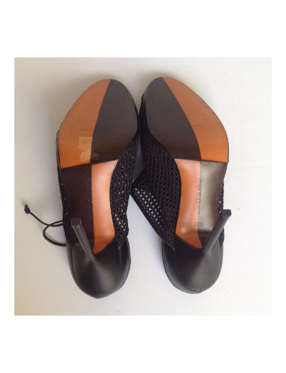 Sandales hautes noires MANOLO BLAHNIK T37,5