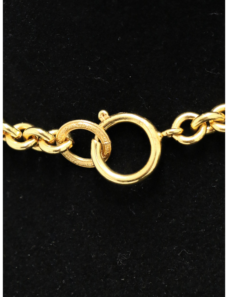 Pendentif Coeur Chanel chaine dorée 24K