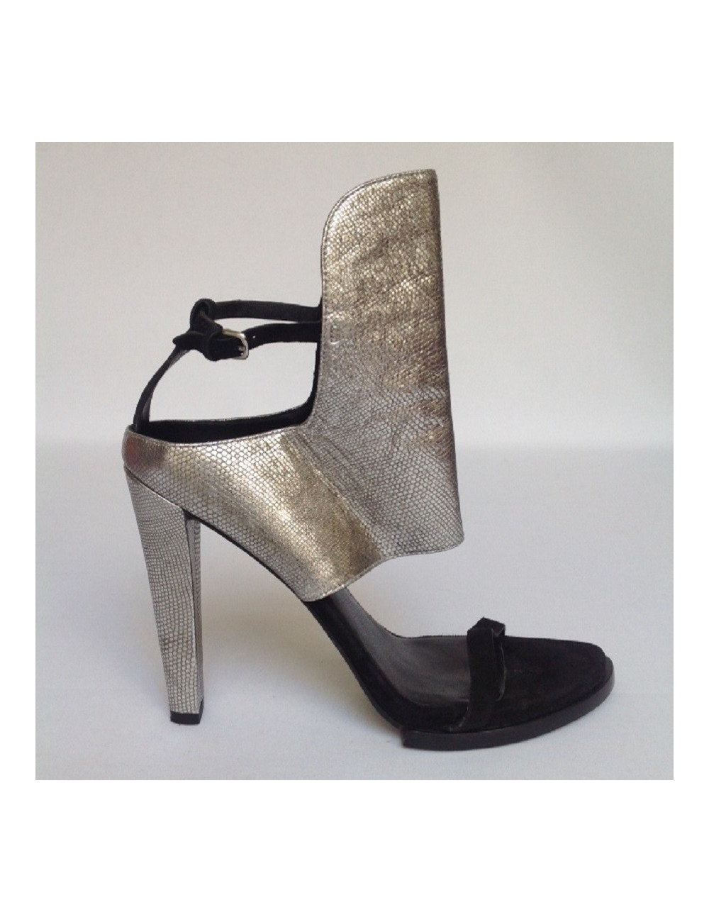 Sandales hautes montantes argentées ALEXANDER WANG T38,5