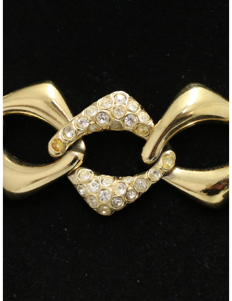 Ras de cou doré à strass Yves Saint Laurent