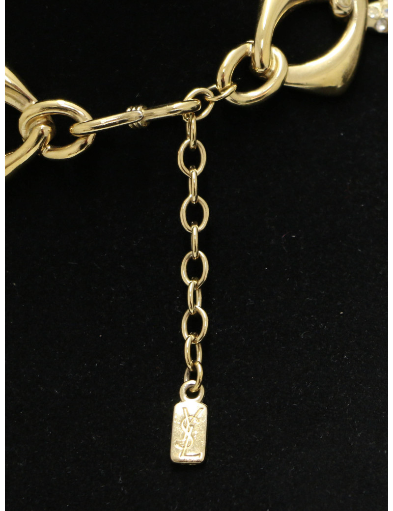 Ras de cou doré à strass Yves Saint Laurent