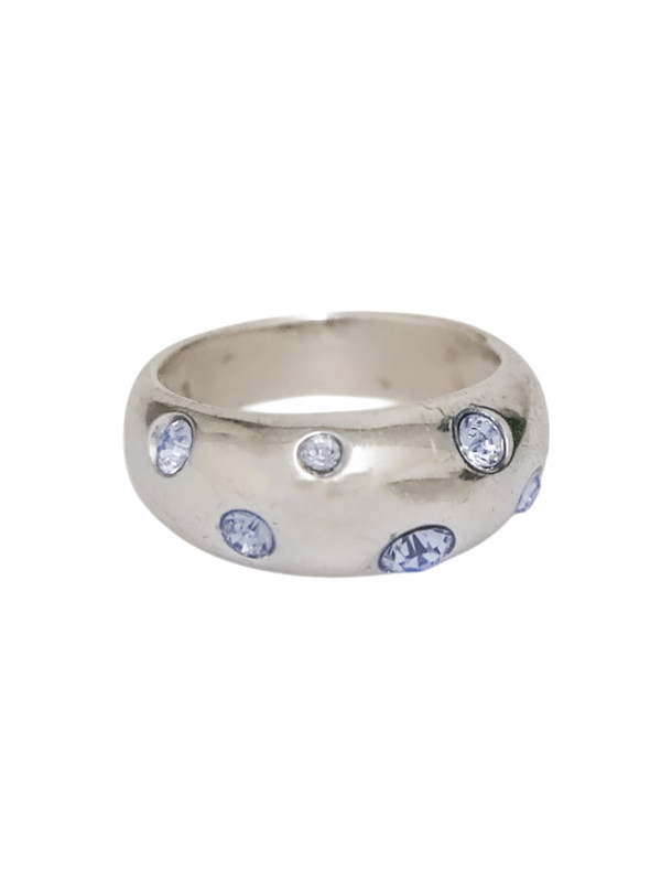 Bague YSL argent sertie de pierres bleues