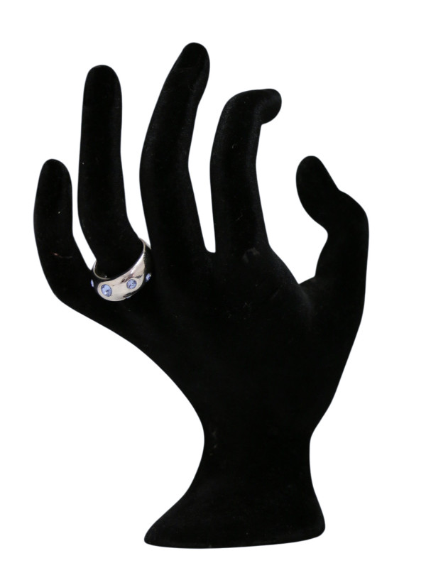 Bague YSL argent sertie de pierres bleues