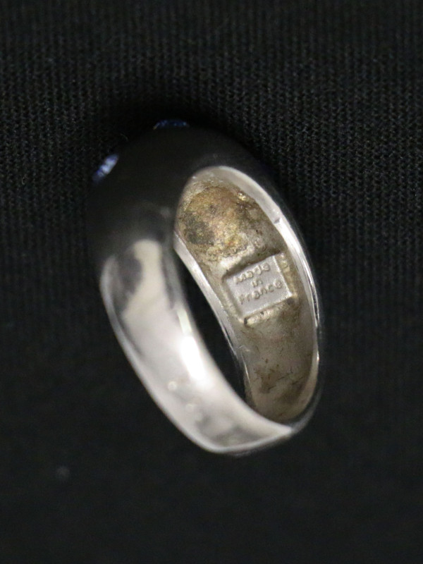 Bague YSL argent sertie de pierres bleues