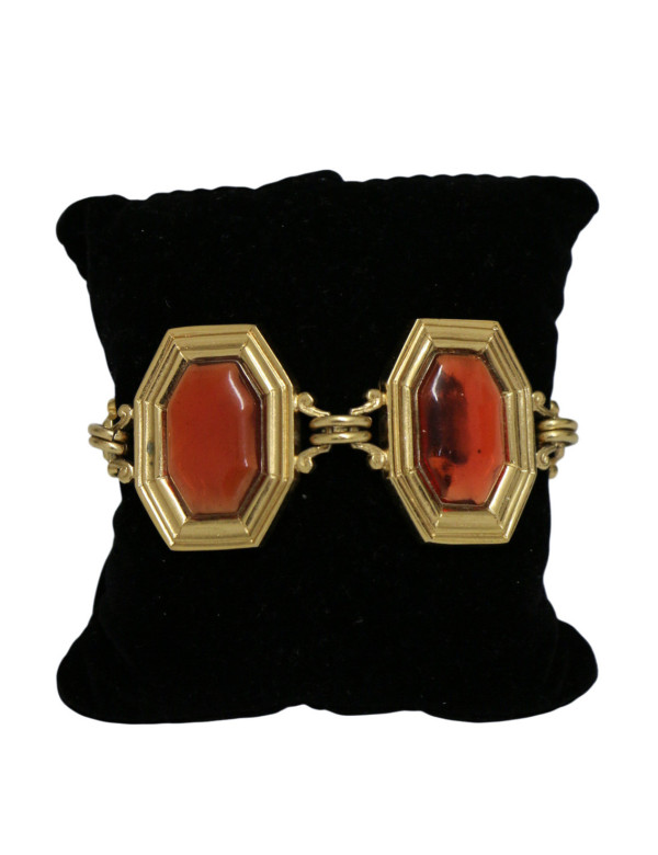 Bracelet doré vintage émaillé Yves Saint Laurent