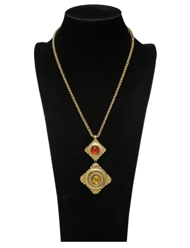 Couture Sautoir pendentif YVES SAINT LAURENT chaine palmier