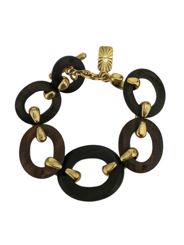 Bracelet avec des anneaux en ébène 1980 Yves Saint Laurent