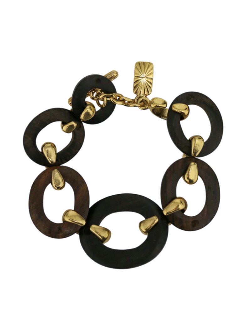 Bracelet avec des anneaux en ébène 1980 Yves Saint Laurent