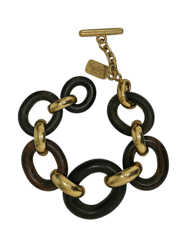 Bracelet avec des anneaux en ébène 1980 Yves Saint Laurent