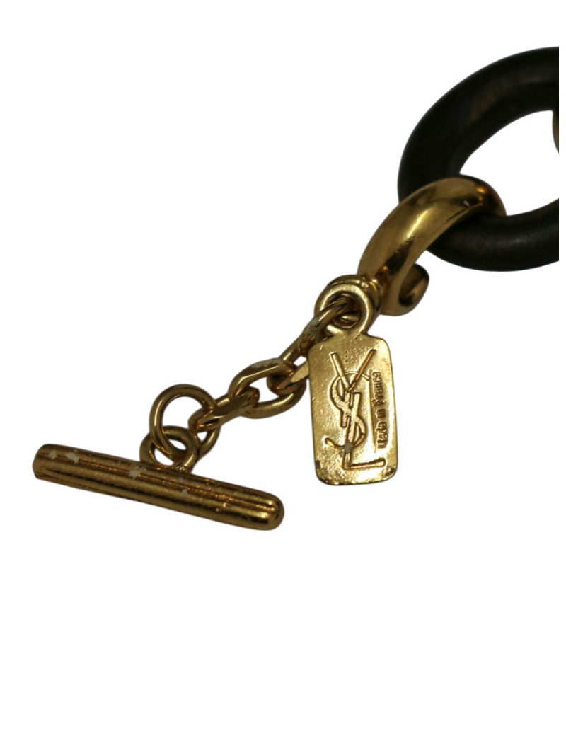 Bracelet avec des anneaux en ébène 1980 Yves Saint Laurent