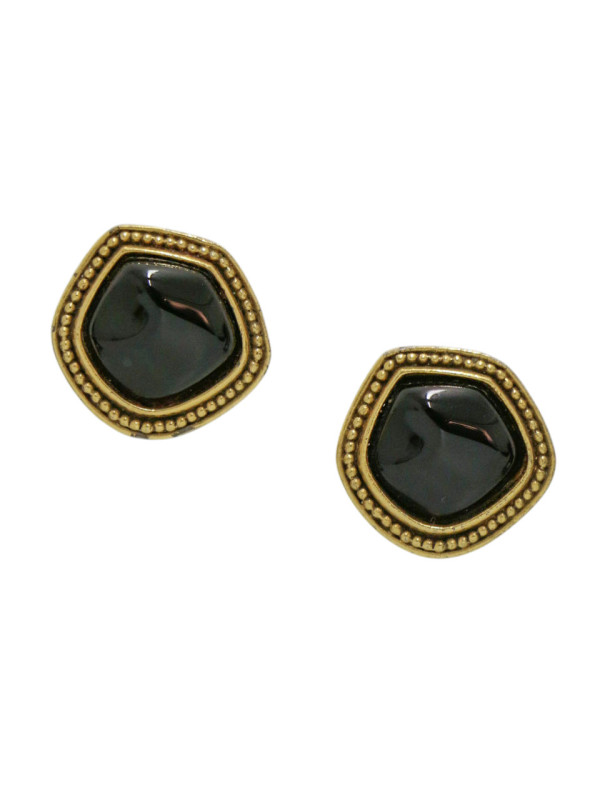 Clips dorés et résine noire Yves Saint Laurent