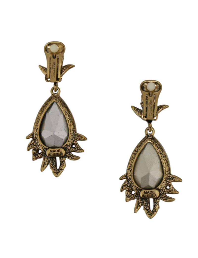 Clips Oscar De La Renta vert émeraude