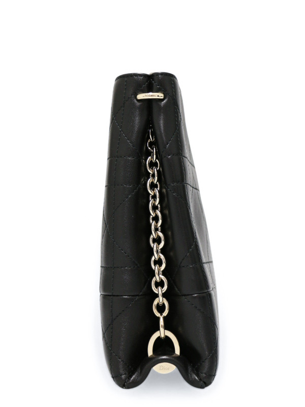 Sac Trianon Dior cuir d'agneau flat macrocannage noir