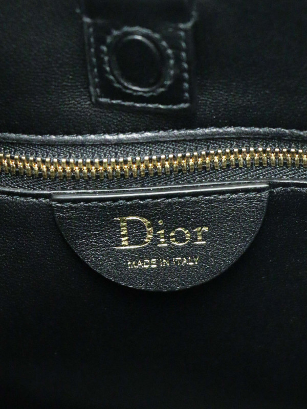 Sac Trianon Dior cuir d'agneau flat macrocannage noir