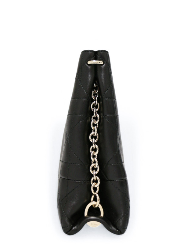 Sac Trianon Dior cuir d'agneau flat macrocannage noir