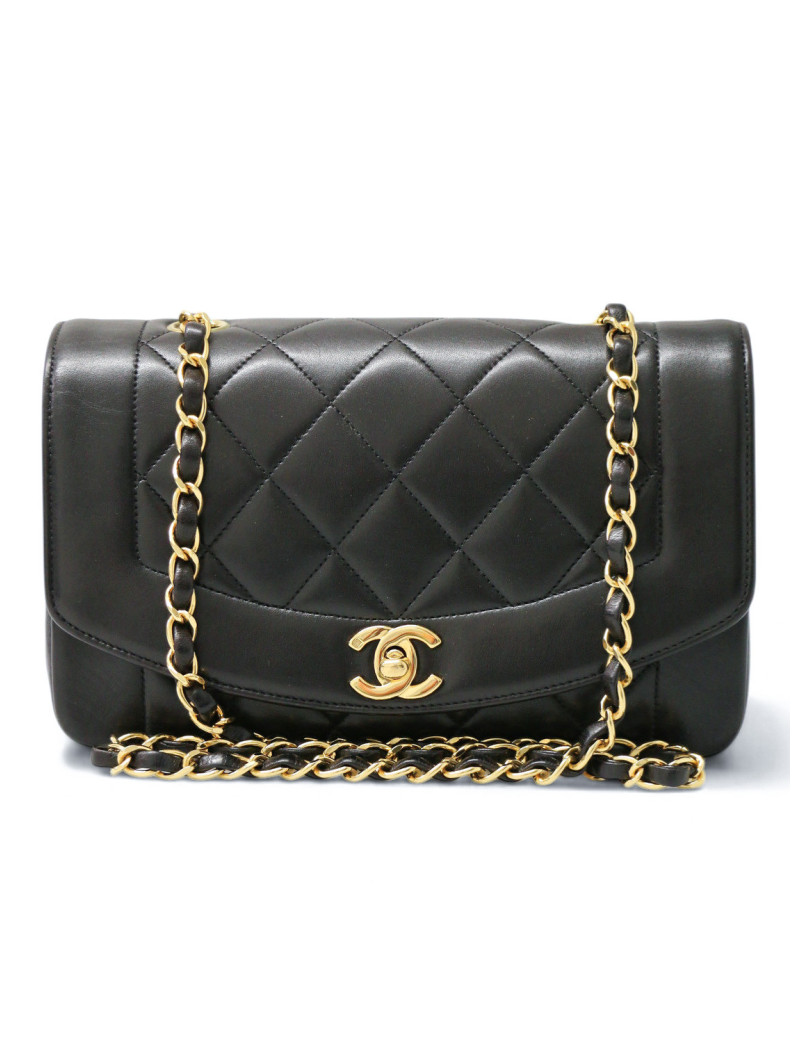 Sac Chanel Diana small cuir noir