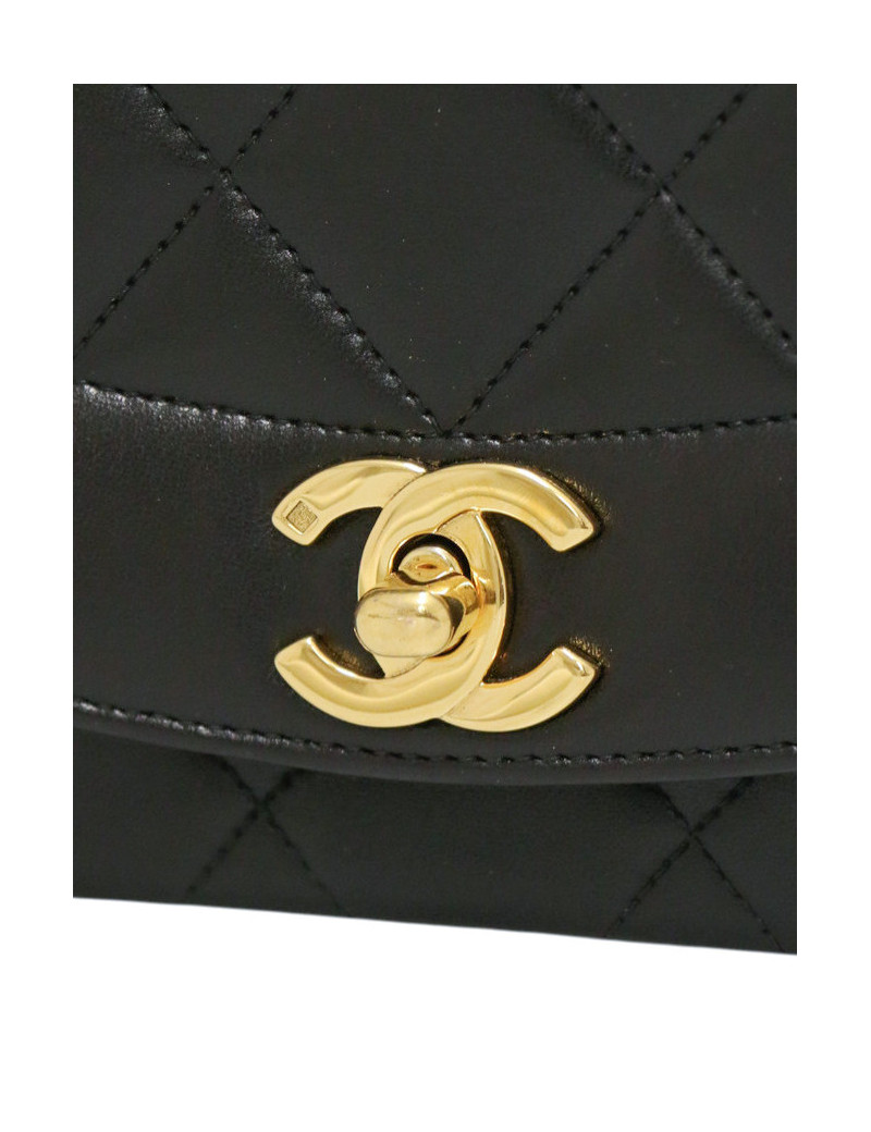 Sac Chanel Diana small cuir noir