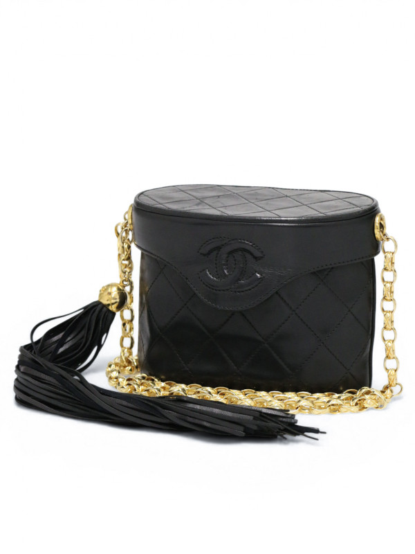 Sac rigide Chanel pompon et chaine bijou