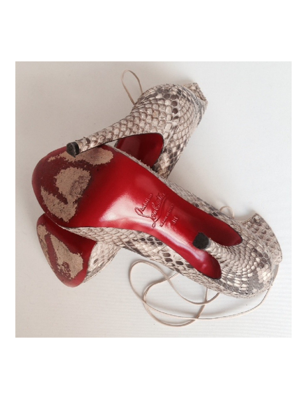 Bottines en python CHRISTIAN LOUBOUTIN T38