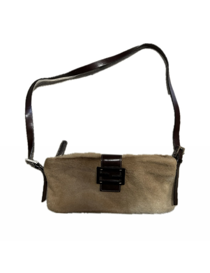 Sac Fendi boucle baguette cuir de veau façon poulain