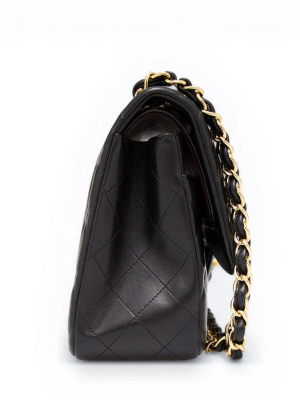 Jumbo Chanel cuir d'agneau noir