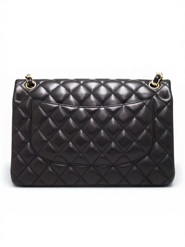 Jumbo Chanel cuir d'agneau noir