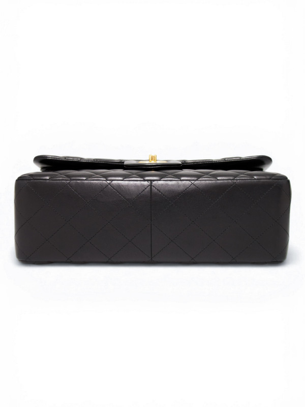 Jumbo Chanel cuir d'agneau noir