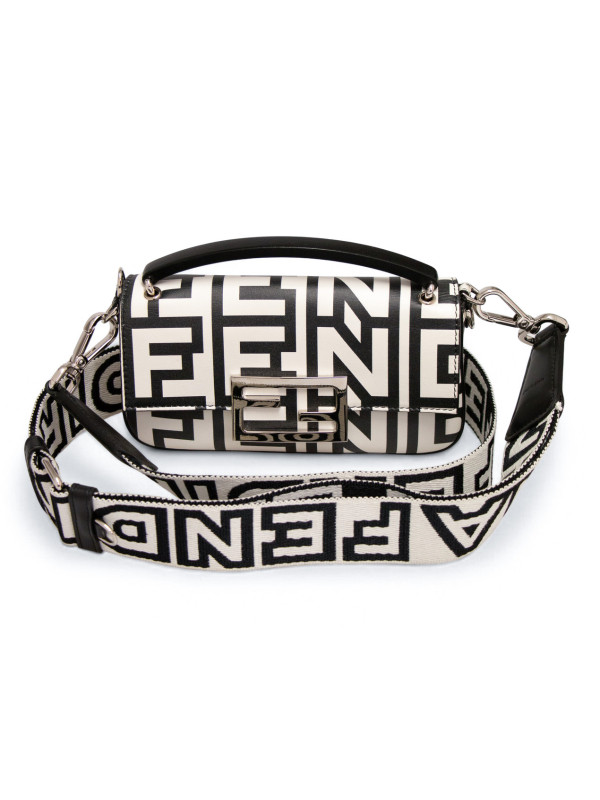 Sac Fendi Baguette Marc JacobsBandoulière Large Logo FF Noir & Blanc