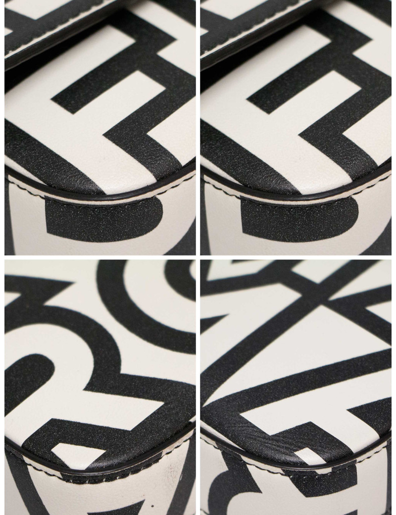 Sac Fendi Baguette Marc JacobsBandoulière Large Logo FF Noir & Blanc