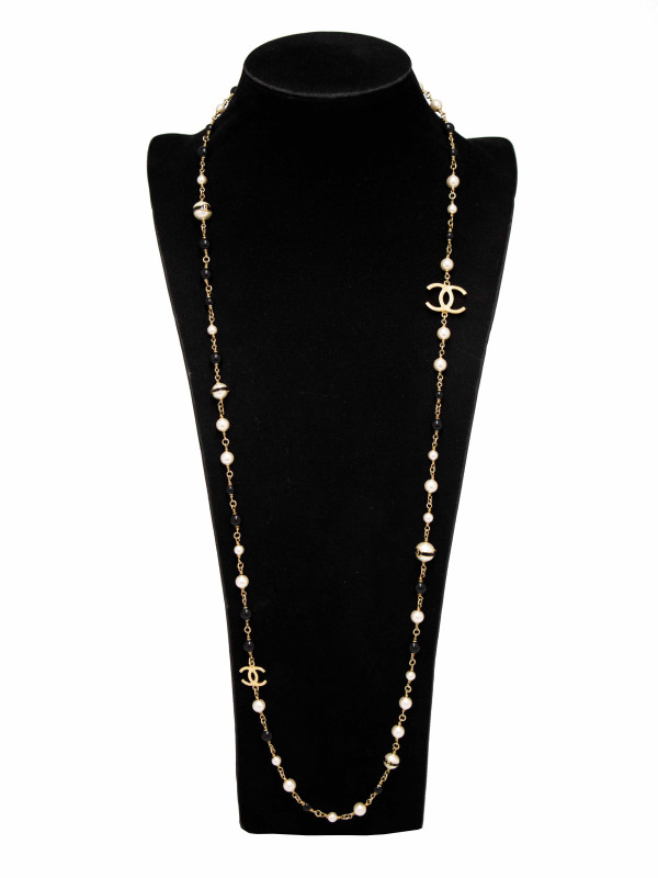 Sautoir Chanel Actuel Perles Nacres Bicolores