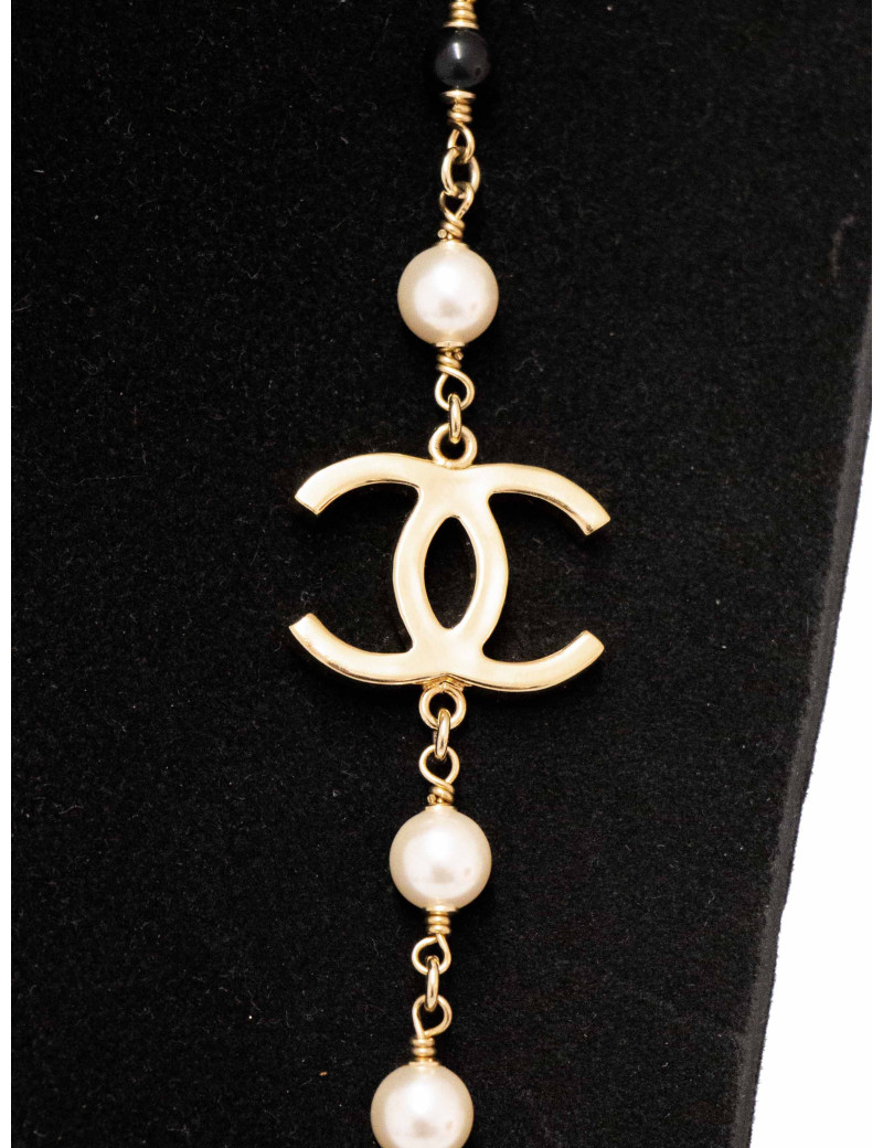 Sautoir Chanel Perles Nacres Bicolores