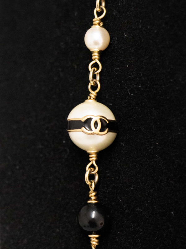 Sautoir Chanel Actuel Perles Nacres Bicolores