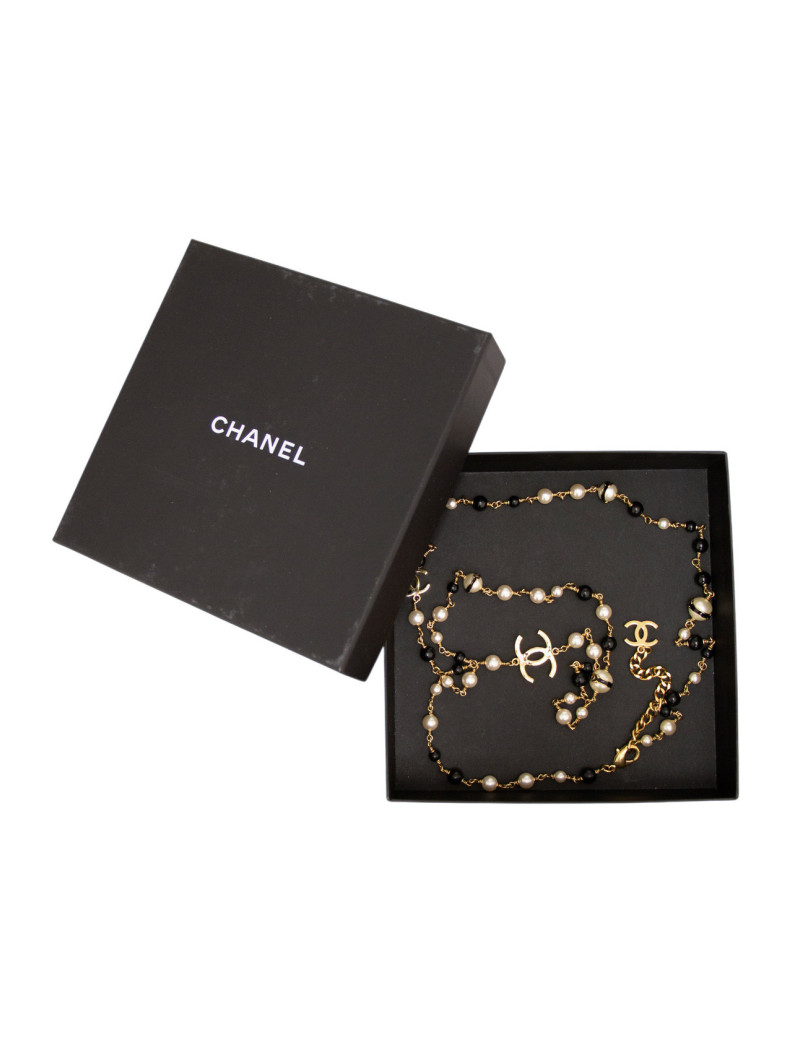 Sautoir Chanel Actuel Perles Nacres Bicolores