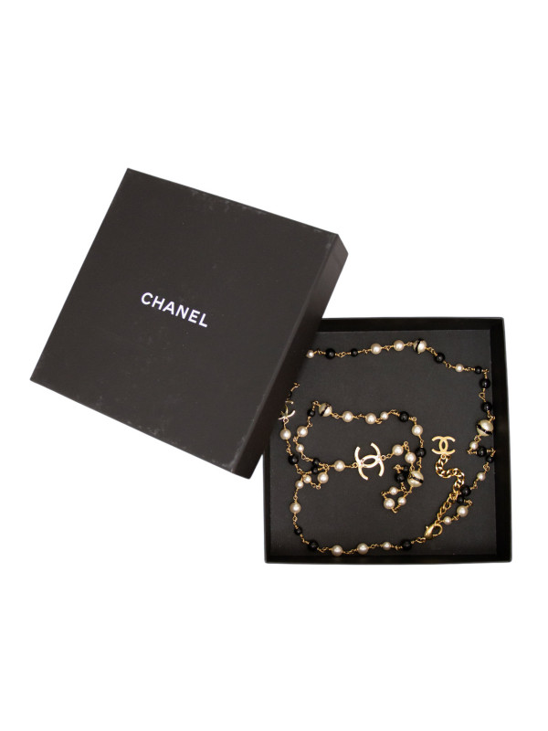 Sautoir Chanel Actuel Perles Nacres Bicolores